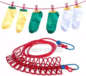 Portable Elastic Clothes Hanger With Pegs