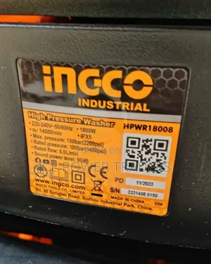 Ingco HPWR18008 High Pressure Washer 1800W
