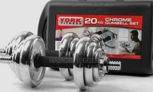 Chrome/ York 20kgs Adjustable Dumbells