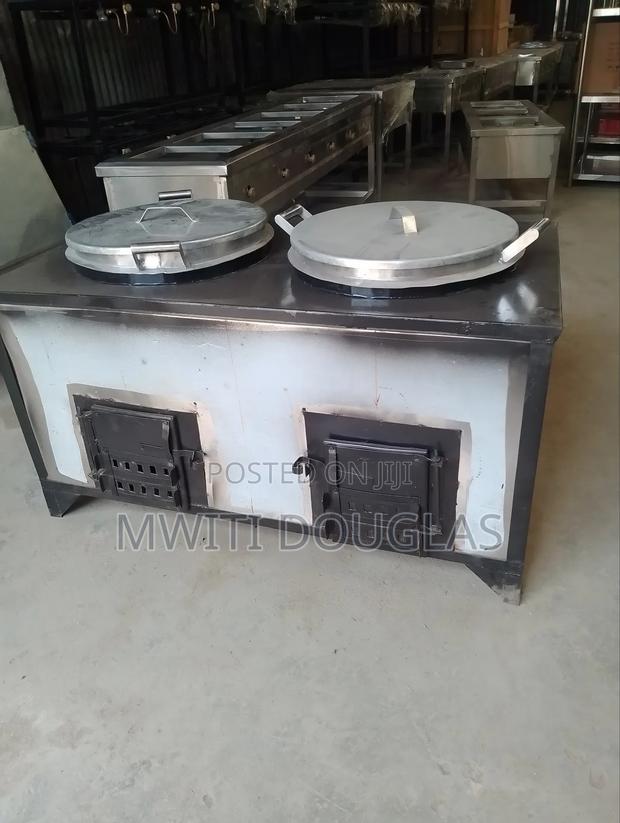 Silvery Stainless Steel Charcoal Jiko