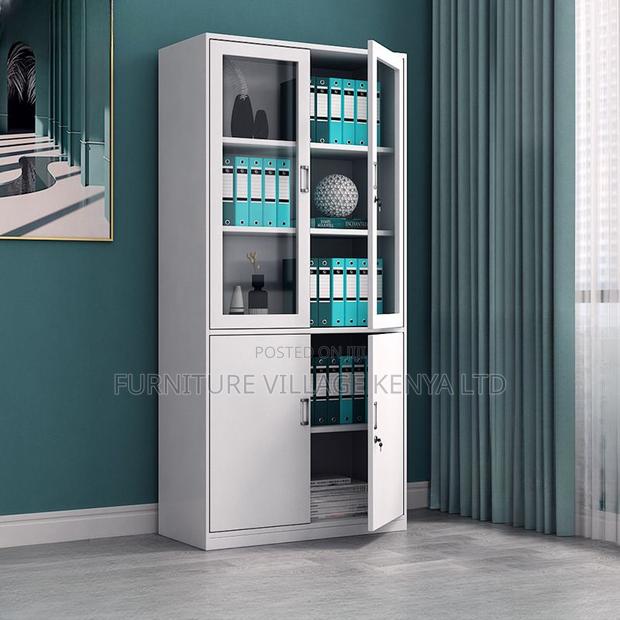 2-Door Metallic Office Storage/ Filling Cabinet (Gray) - thumbnail 2
