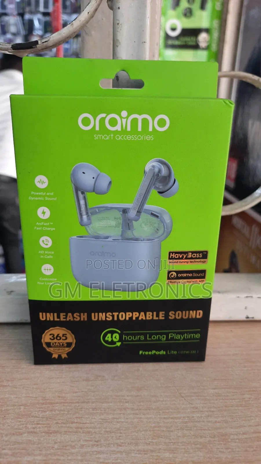 Original Oraimo Freepods Lite Earbuds- Ice Lake Blue