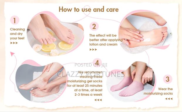 4 Pieces Set Moisturizing Silicone Socks