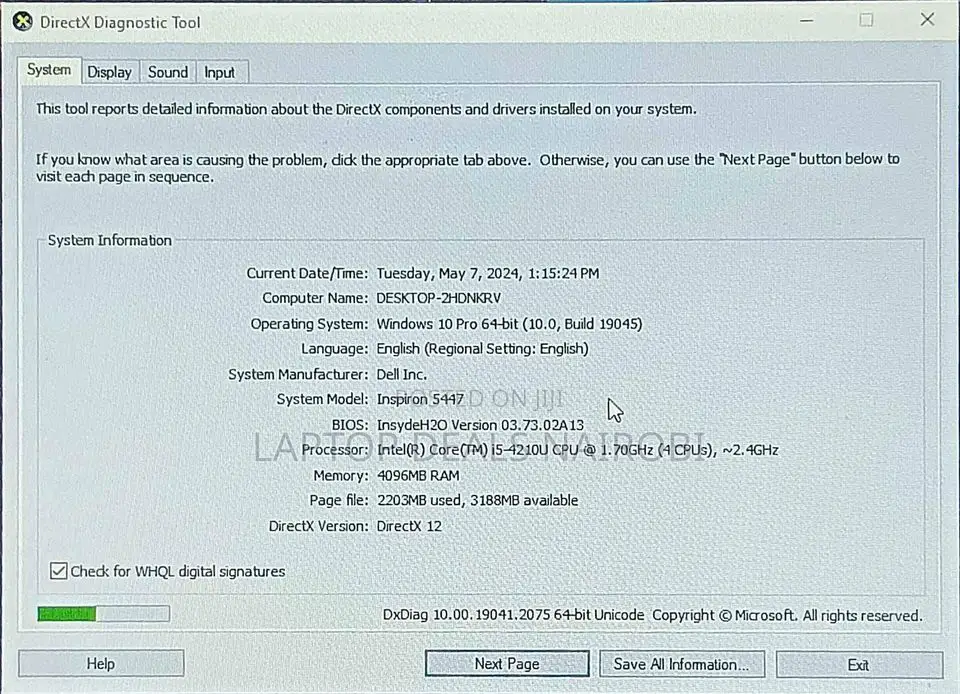 Laptop Dell Inspiron 14 5447 8GB Intel Core I5 SSD 500GB