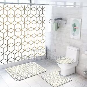 White Gold 4 In 1 Shower Curtain Set - main view