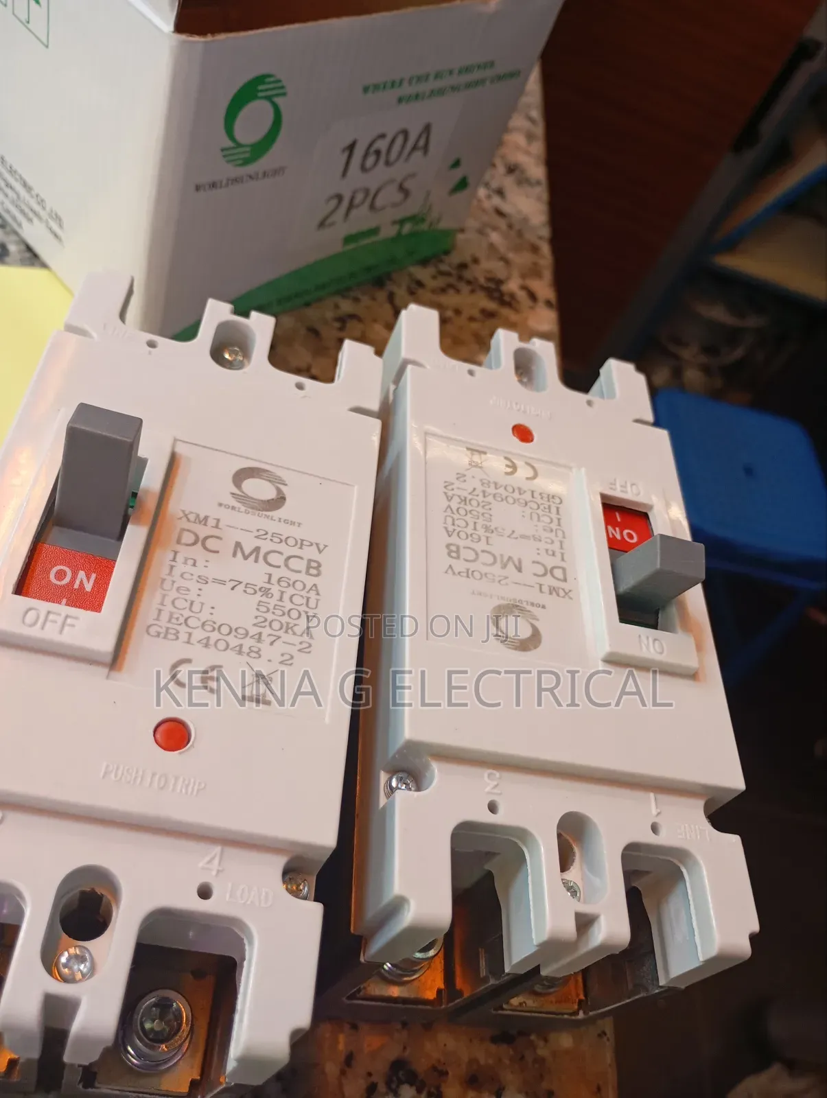 DC Molded Case Circuit Breaker 2p 160A 550v
