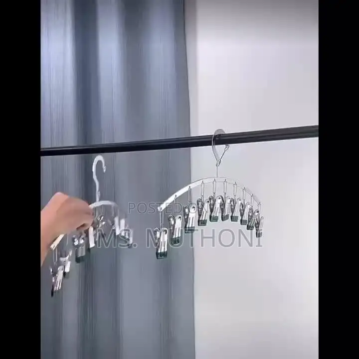 10pegs Stainless Steel Clothes Drying Hanger*