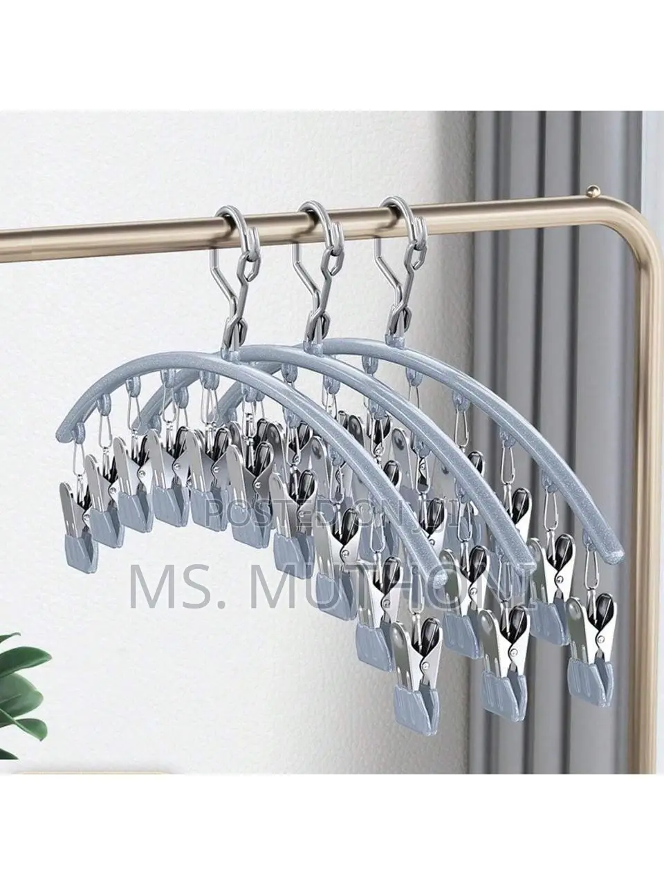 10pegs Stainless Steel Clothes Drying Hanger*