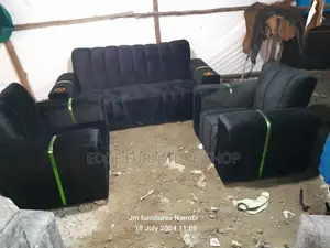 Black Five Seater Sofa Set