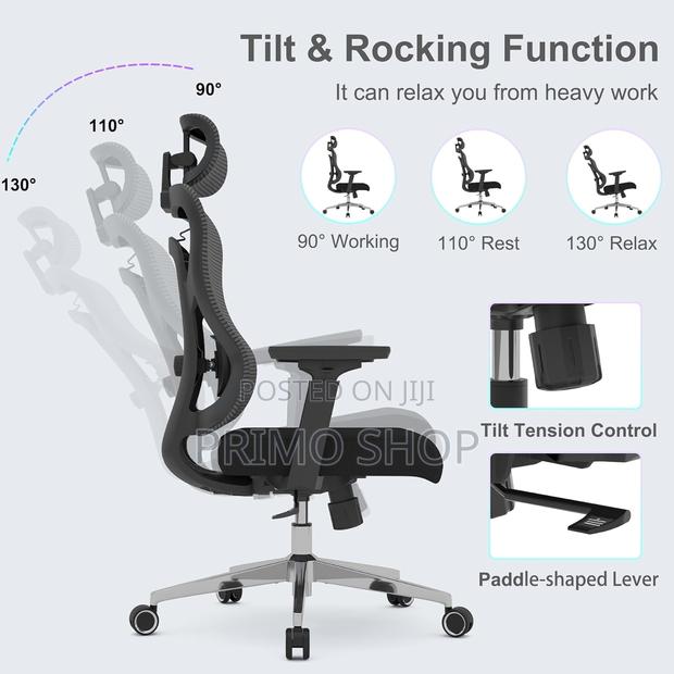 Office Seat, High Back Desk Chair With 3D Armrests - thumbnail 3