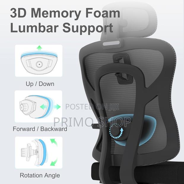 Office Seat, High Back Desk Chair With 3D Armrests - thumbnail 5