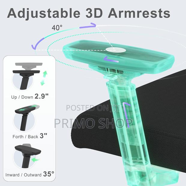 Office Seat, High Back Desk Chair With 3D Armrests - thumbnail 7