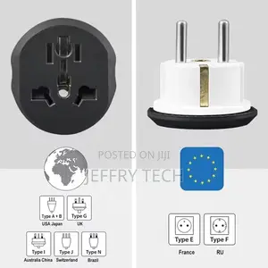 Travel Plug Adapter Converter, White and Black