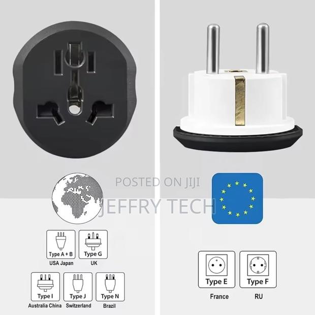 Travel Plug Adapter Converter, White and Black - thumbnail 3