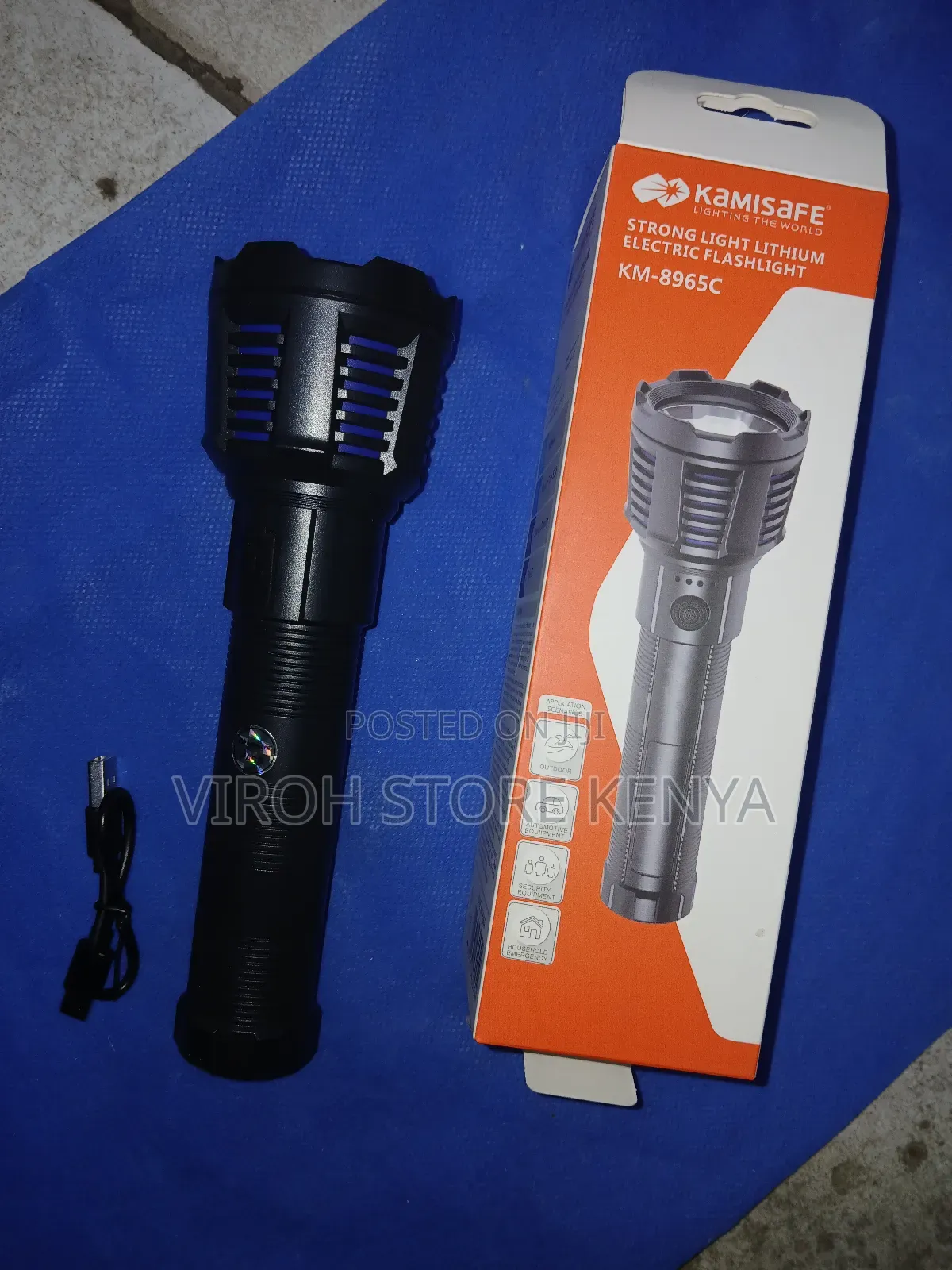 Kamisafe Torch KM 8965C Lithium Electric Flashlight Torch