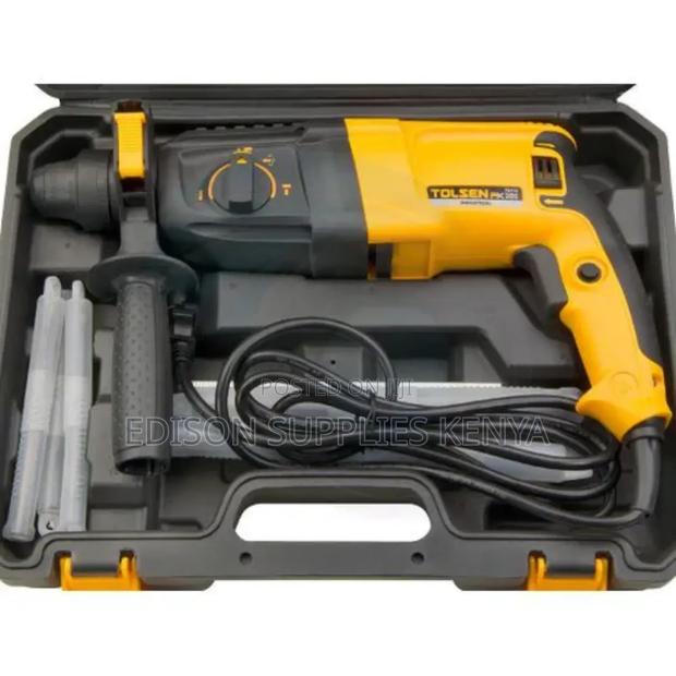 Tolsen Rotary Hammer Drill 800 Watts + Chisel SDS Drill Bits - thumbnail 3