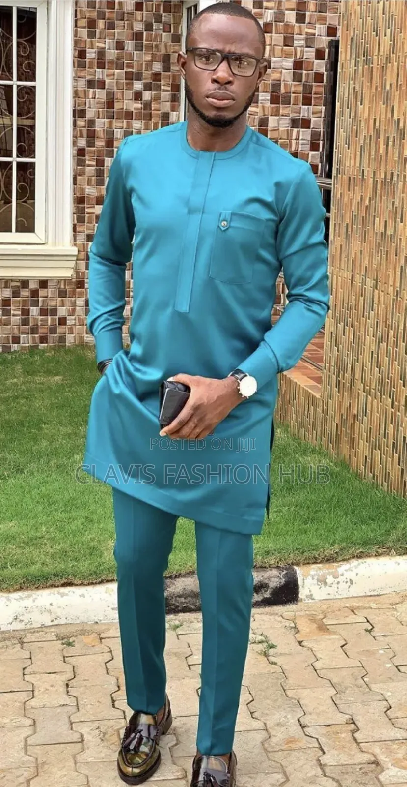 Teal Colour Men Matching Shirt and Trouser
