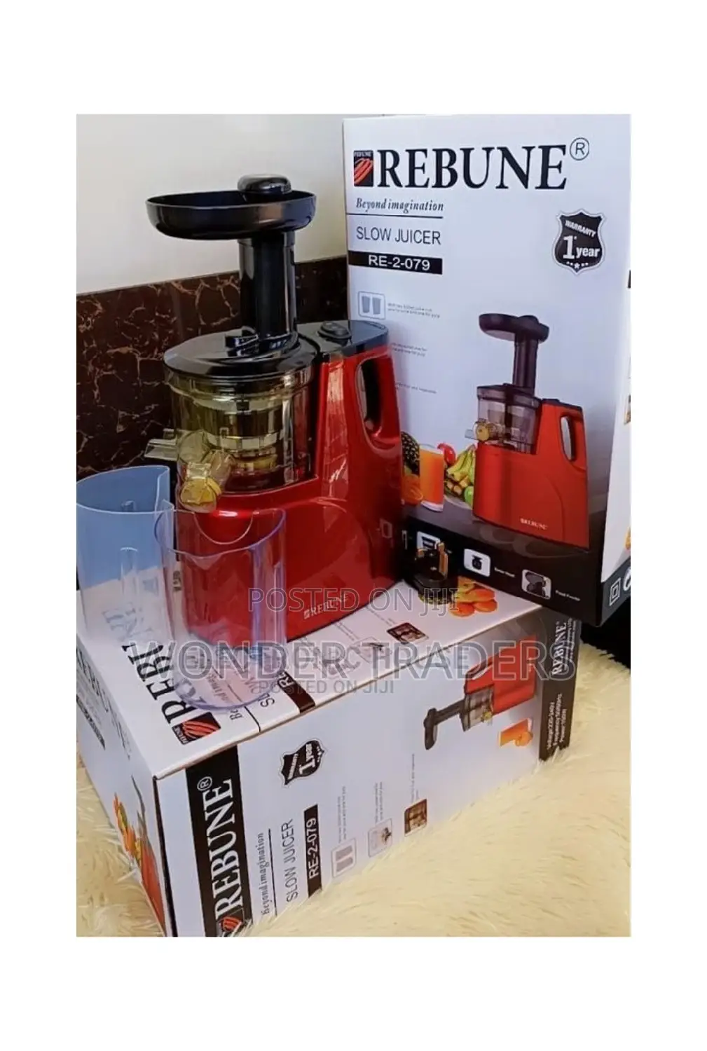 Rebune Slow Juicer With 2 Outlet for Juice Pulp