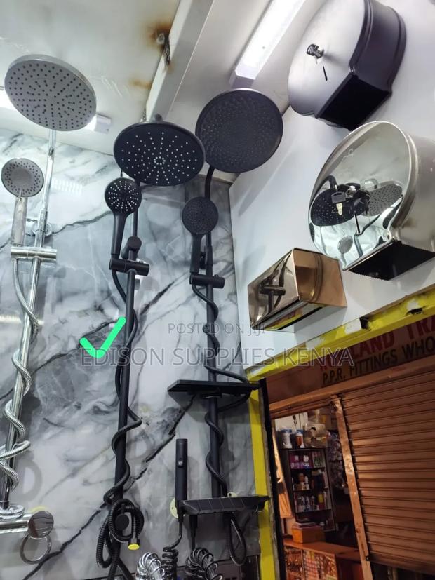 Brimix Rainshower Black Shower Raiser 4 Wall Mounted Showers - thumbnail 2