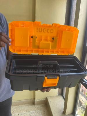 Ingco 14" Plastic Tool Box 14 Inch Toolbox With Tray & Lids - thumbnail 2