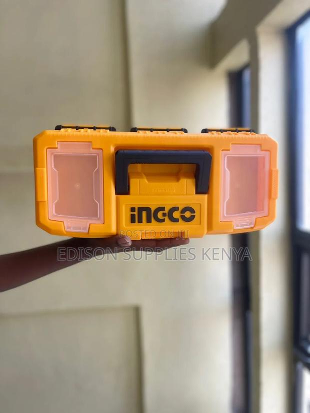 Ingco 14" Plastic Tool Box 14 Inch Toolbox With Tray & Lids - thumbnail 4