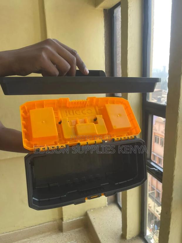 Ingco 14" Plastic Tool Box 14 Inch Toolbox With Tray & Lids - thumbnail 5