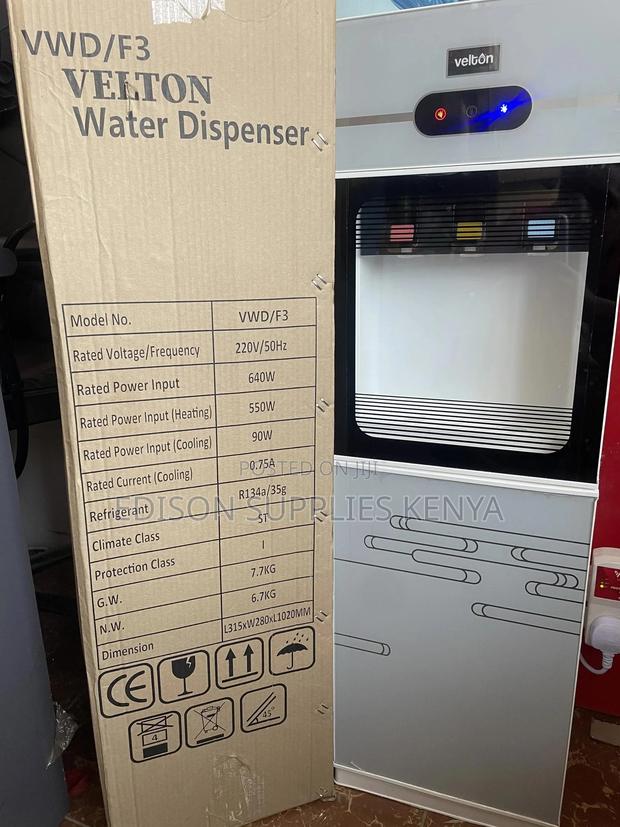 Velton Water Dispenser Hot Cold Normal 3 Taps Cups Storage