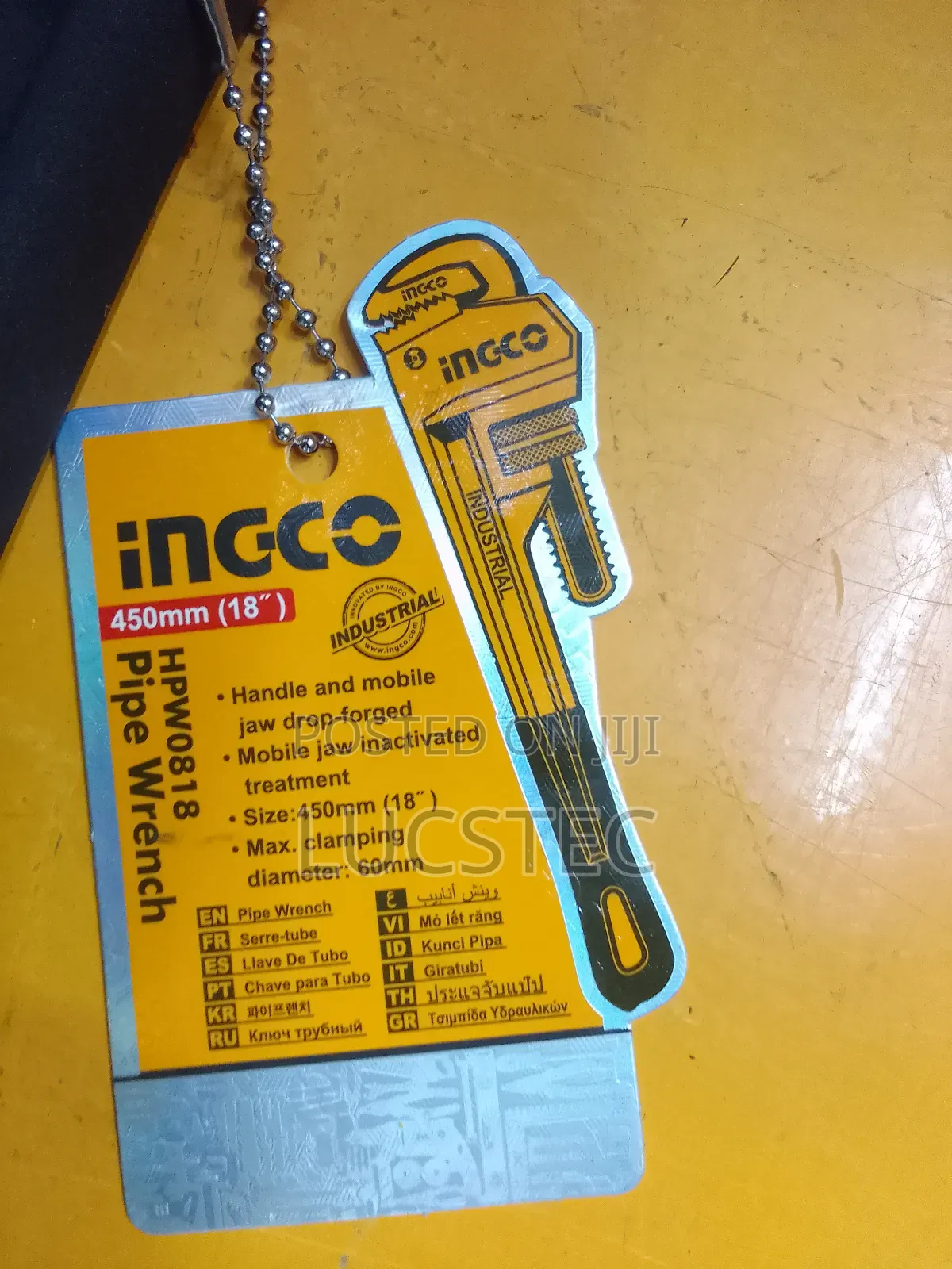 Ingco HPW0818 Pipe Wrench 18" (450mm)