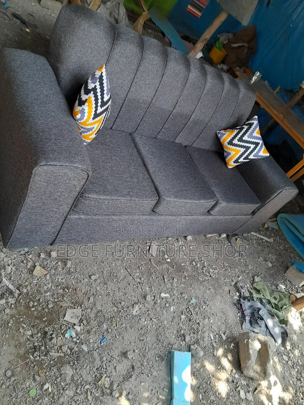 Grey Three Seater Sofa Set on Sale