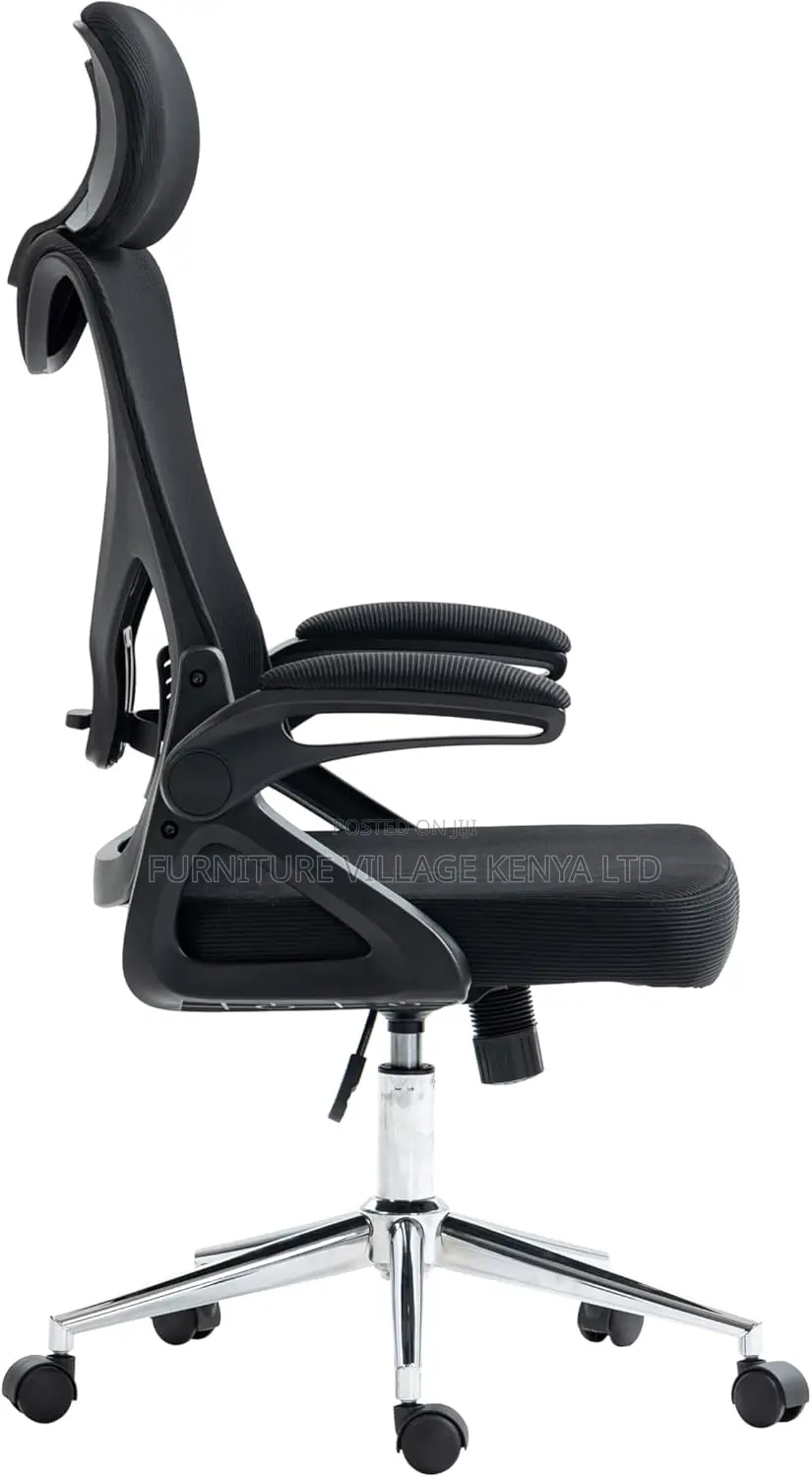 Executive Seat, Durable Chrome Base Office Chair, Black