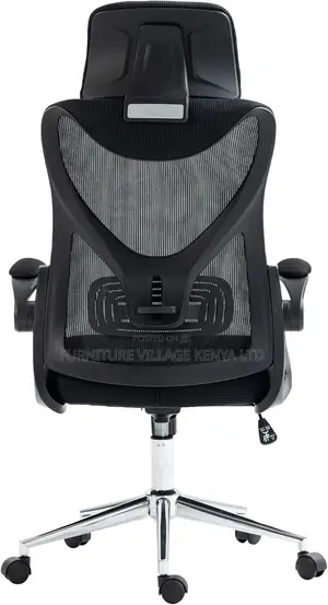 Executive Seat, Durable Chrome Base Office Chair, Black