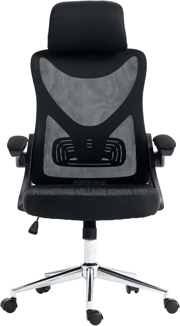 Executive Seat, Durable Chrome Base Office Chair, Black - thumbnail 6