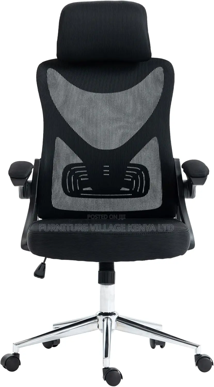 Executive Seat, Durable Chrome Base Office Chair, Black