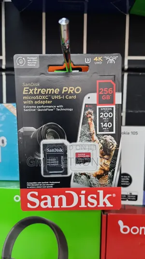 256gb Extreme Pro Microsd 200mb/S Reading 140mb/S Writing