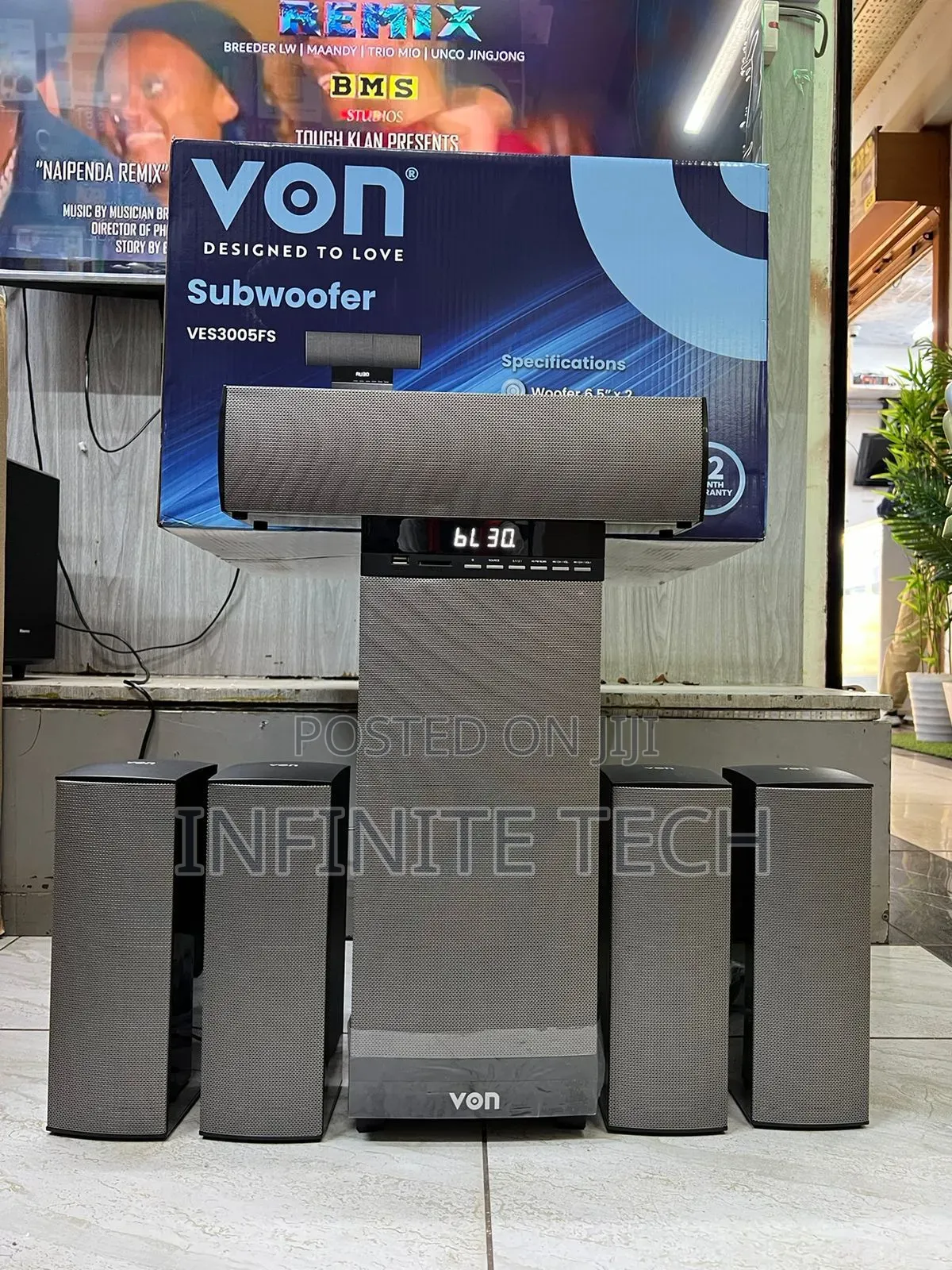 Von 5.1ch Bluetooth Ves3505es 350W RMS Subwoofer