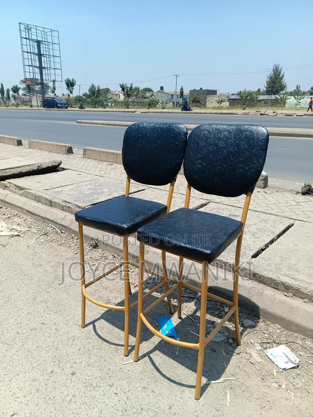 High Bar Chairs, Black and Gold 