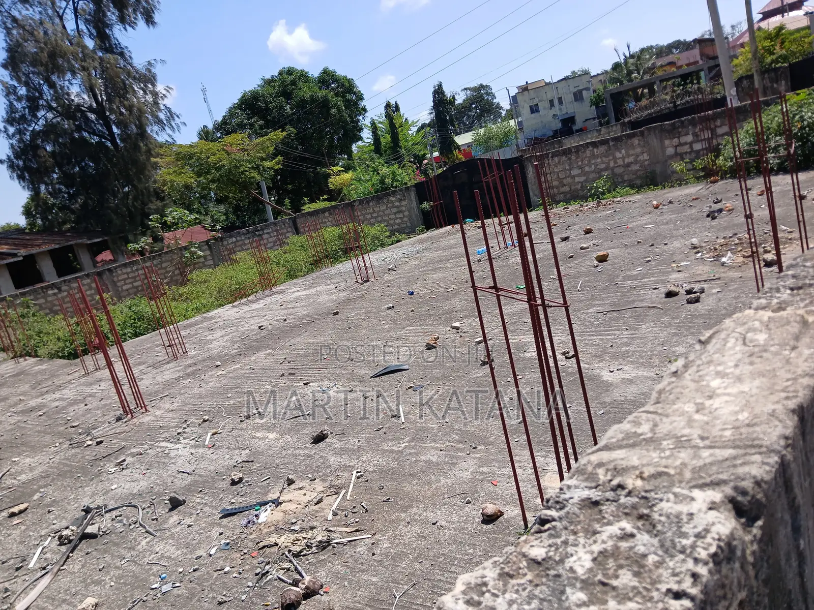 Block Fenced and Gated Plot, With Basic Building Foundation
