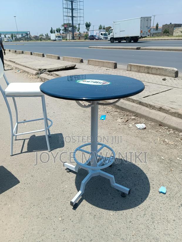 High Bar Table, With Powder Coated Frame 