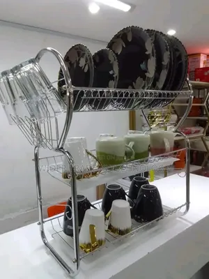 Nunix Dish Rack - 3 Tier - With Drain Board