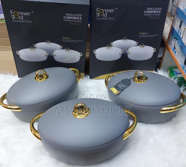 3pcs Insulated Forever Gold Casserole Hot Pots - thumbnail 2