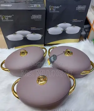 3pcs Insulated Forever Gold Casserole Hot Pots