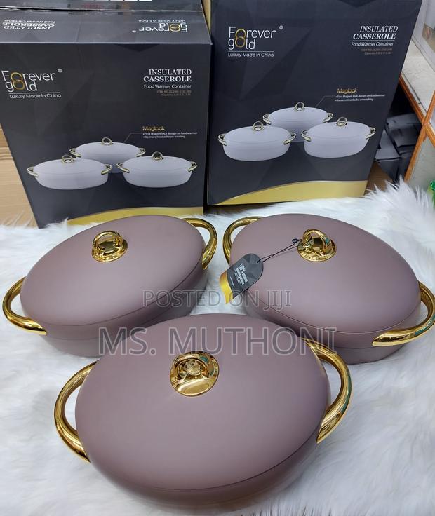 3pcs Insulated Forever Gold Casserole Hot Pots - thumbnail 3
