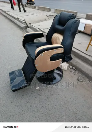 Barber Chair, Black and Gold 