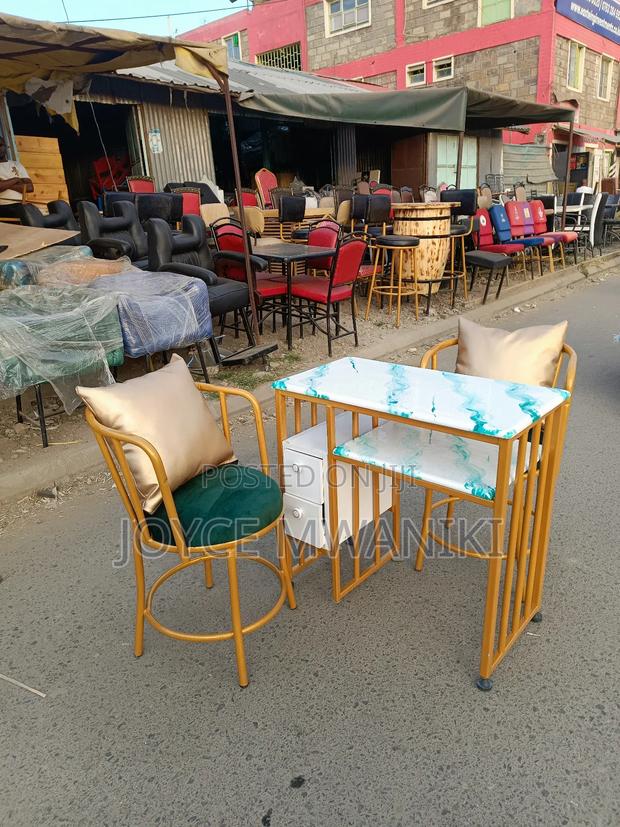 Manicure Set, Gold and Green With Marble Table - main view