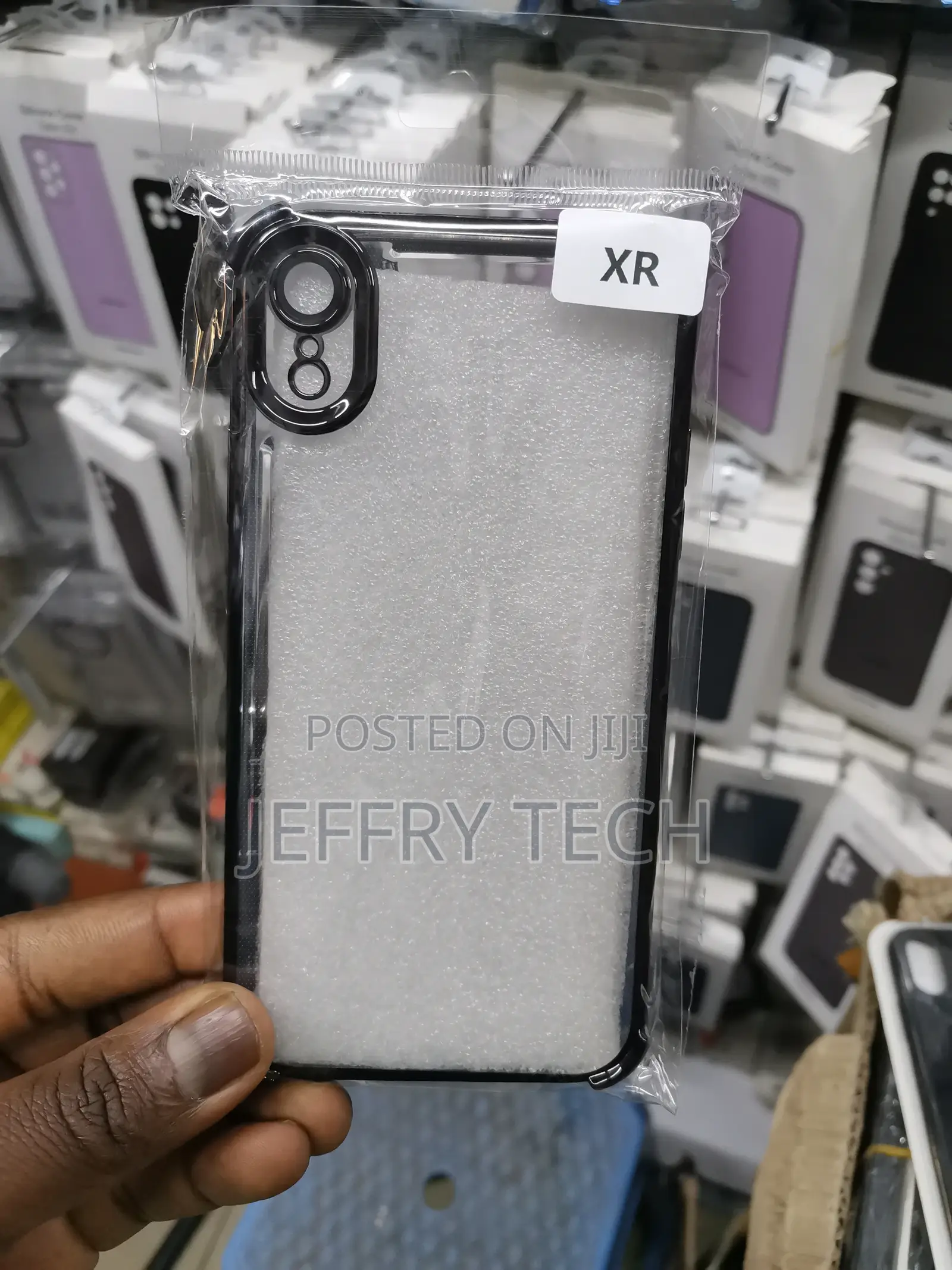 Clear Black Colored Border Case for iPhone XR