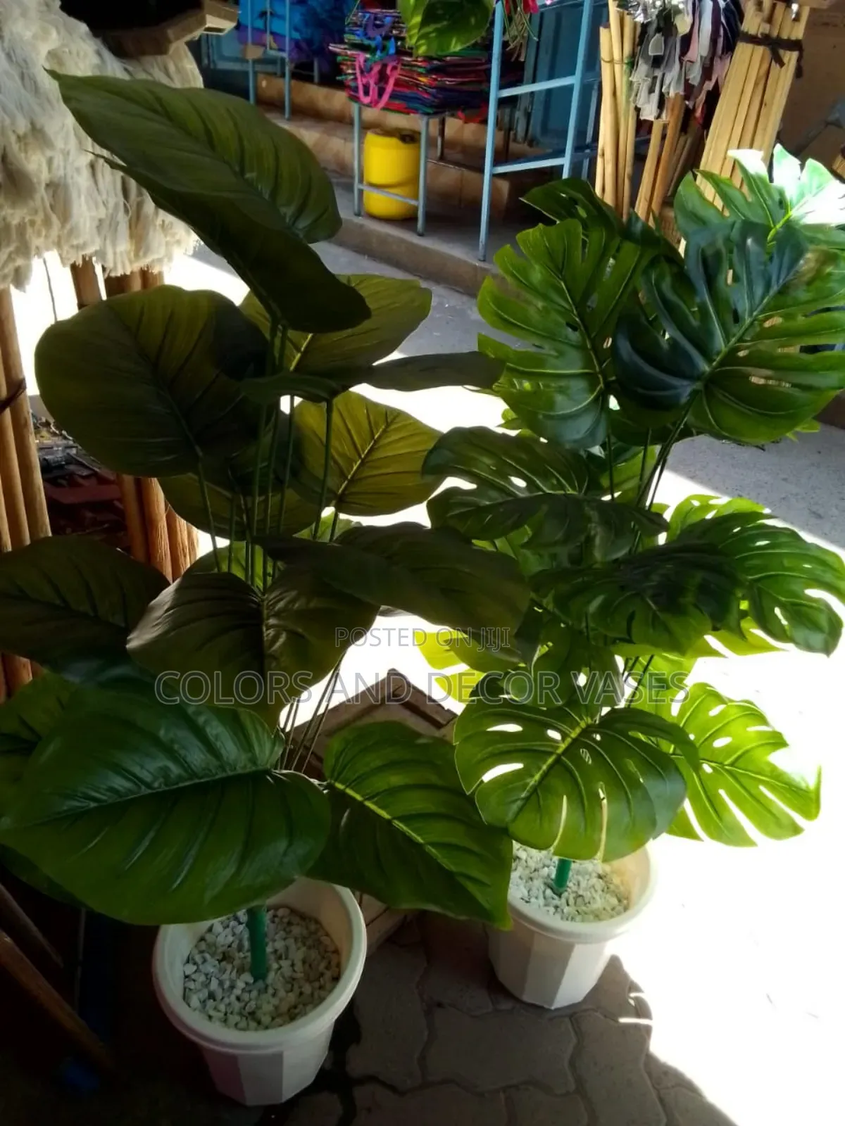 Long Plants Artificial With Vase And Pebble Stones