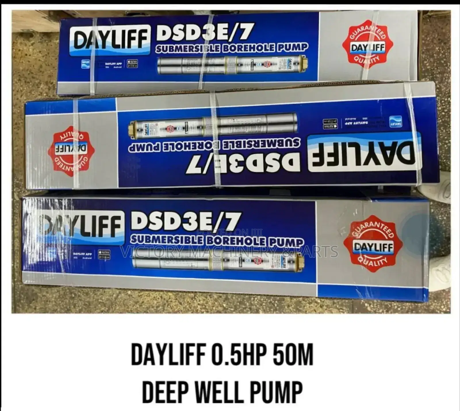 Dayliff 0.5hp 50M Deep Well Pump