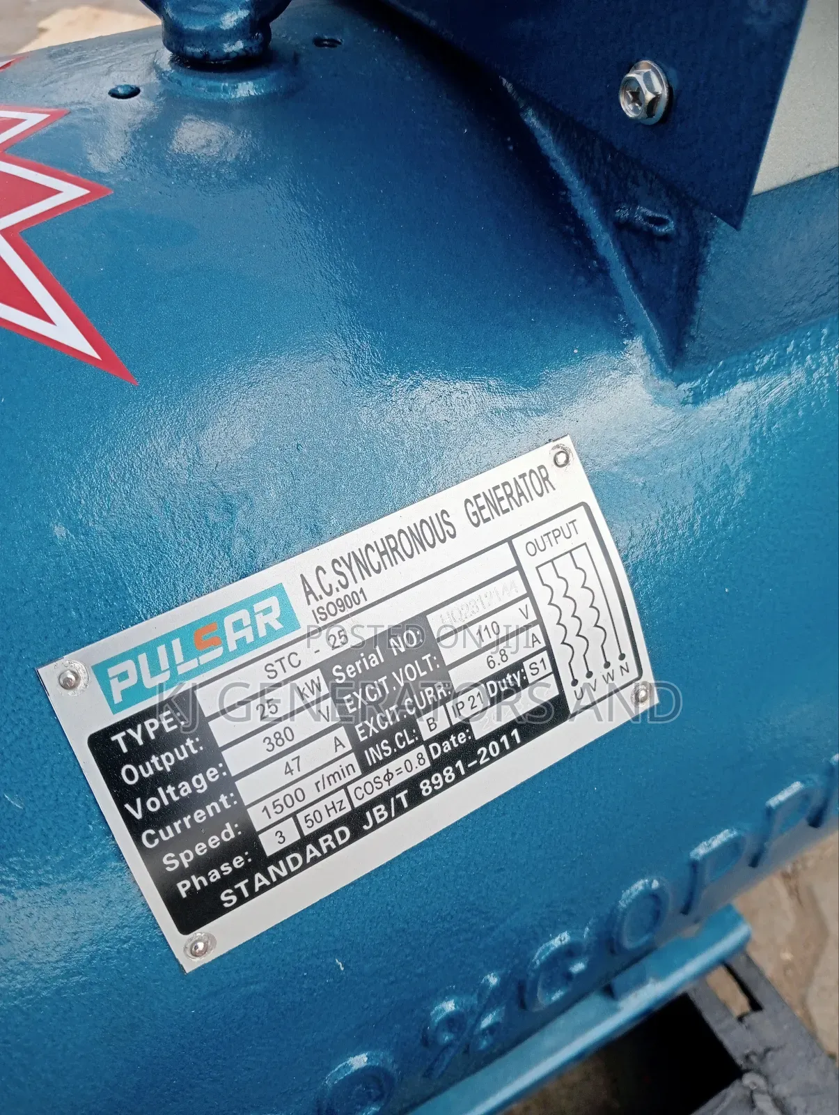 Alternator 25kw Pulsar