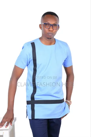 Sky Blue Kitenge Shirt