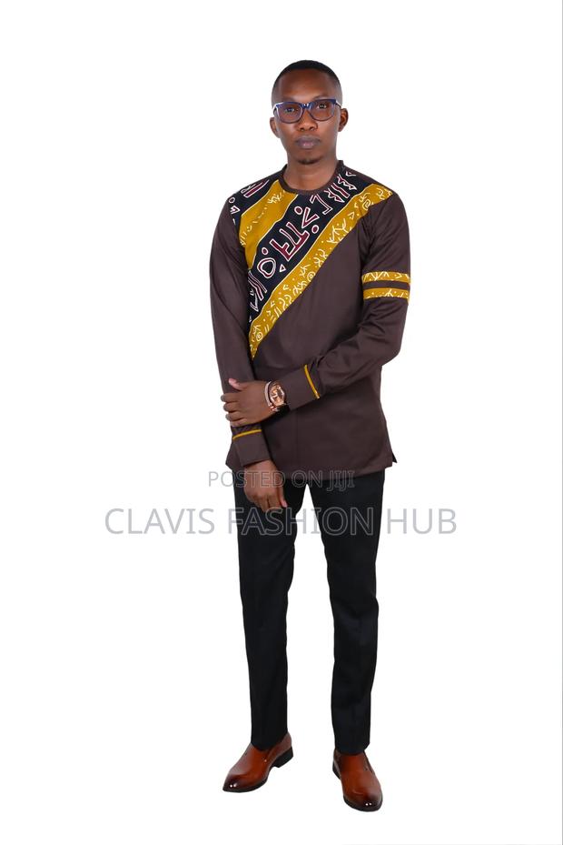 Brown African Shirts for Men - thumbnail 2